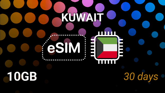 eSIM Kuwait: 10GB Internet, 30 Days, Ooredoo 4G Tariff