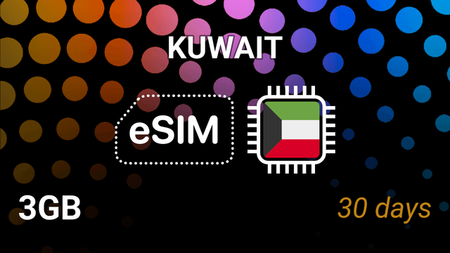 eSIM Kuwait: 3GB Internet Plan, 30 Days, Ooredoo 4G