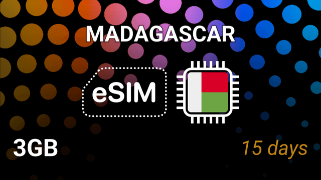 eSIM Madagascar: 3GB Internet, 15 Days, Airtel 5G, 4G, 3G