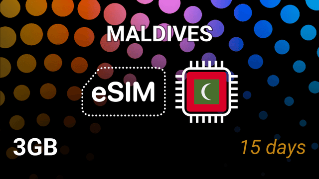 eSIM Maldives: 3GB Internet Plan, 15 Days, Dhiraagu 4G
