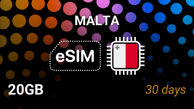eSIM Malta: 20GB Internet, 30 Days, GO, Melita, Vodafone