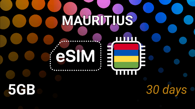eSIM Mauritius: 5GB Internet, 30 Days, my.t 5G, Top Up