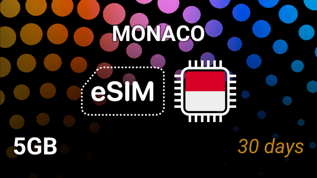 eSIM Monaco: 5GB Internet Plan, 30 Days, Monaco Telecom 5G