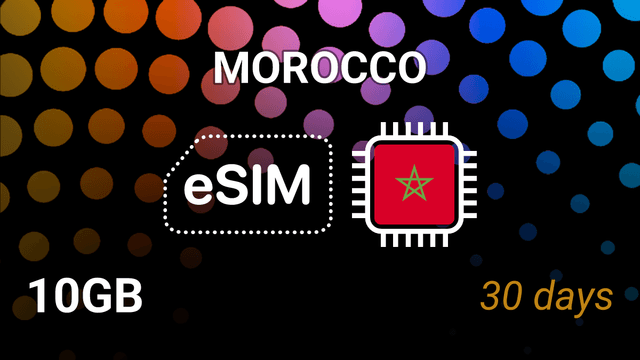 eSIM Morocco: 10GB Internet, 30 Days, Orange Morocco 5G