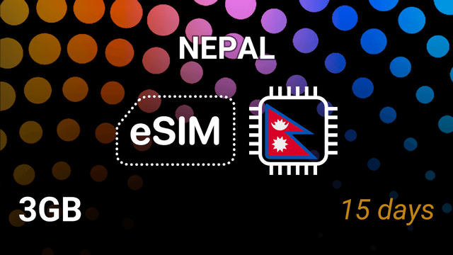 eSIM Nepal: 3GB Internet, 15 Days, NT Mobile 4G Tariff