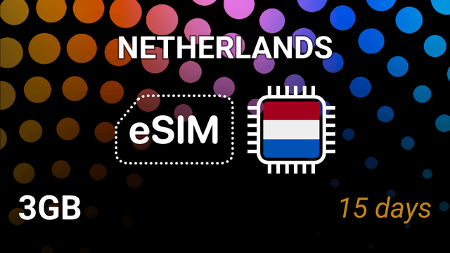 eSIM Netherlands: 3GB for 15 Days – KPN & Vodafone Internet Plan