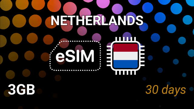 eSIM Netherlands: 3GB Internet, 30 Days, KPN & Vodafone