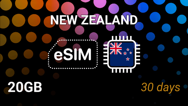eSIM New Zealand: 20GB Internet Plan, 30 Days, Spark 4G