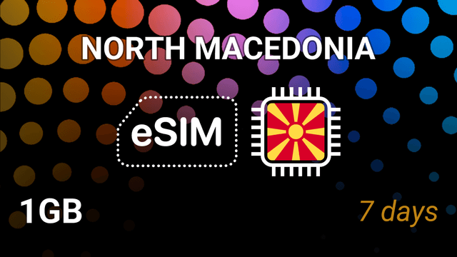 eSIM North Macedonia: 1GB for 7 Days – Telekom.mk, vip, 5G