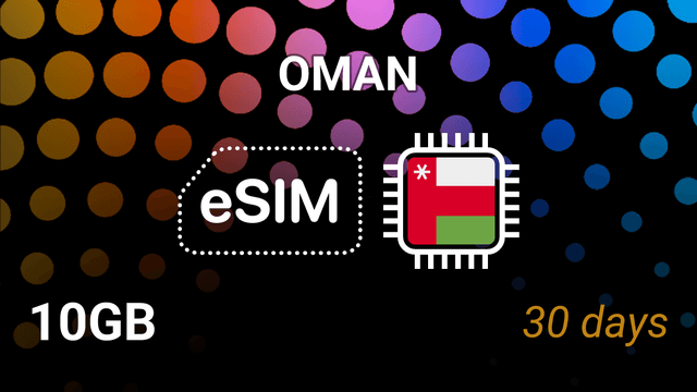 Oman eSIM: 10GB Internet, 30 Days, Omantel & Ooredoo