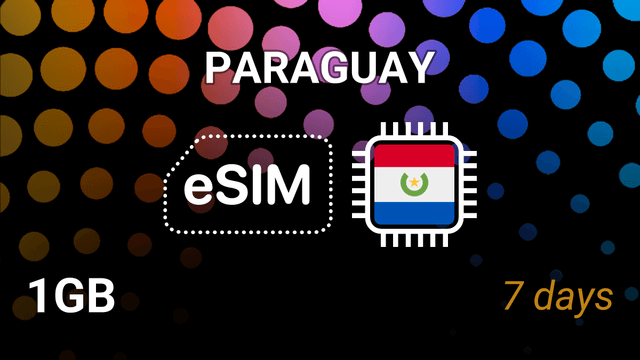 eSIM Paraguay: 1GB for 7 Days – Claro & Tigo Internet Plan