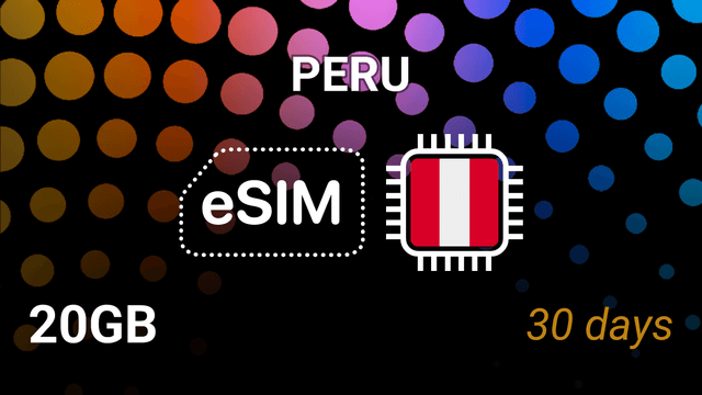 Peru eSIM 20GB – 30 Days | Claro, Entel, Movistar Internet