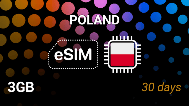 eSIM Poland: 3GB Internet, 30 Days, Orange, Play, Plus
