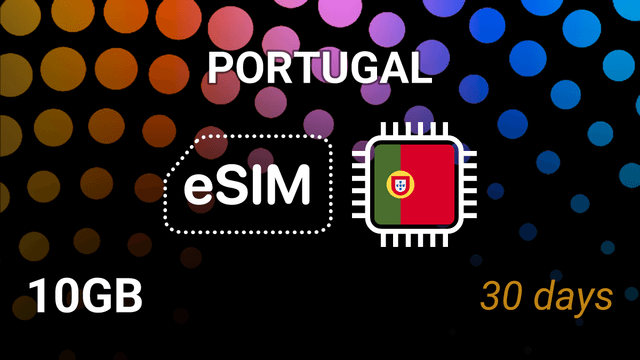 eSIM Portugal: 10GB Internet, 30 Days, MEO/NOS/Vodafone