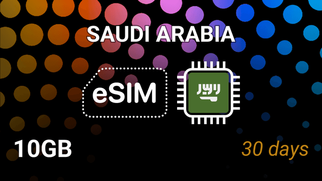 eSIM Saudi Arabia: 10GB, 30 Days, Mobily 5G Internet Plan
