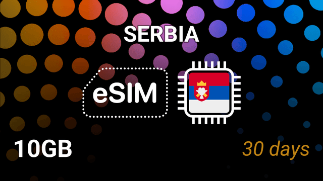 eSIM Serbia: 10GB Internet Plan, 30 Days, Telenor & VIP