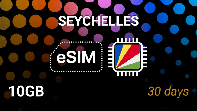eSIM Seychelles: 10GB Internet, 30 Days, Airtel 5G Tariff