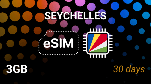 eSIM Seychelles: 3GB Internet, 30 Days, Airtel 5G