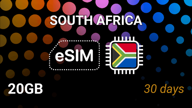 eSIM South Africa: 20GB Internet Plan, Vodacom 4G, 30 Days