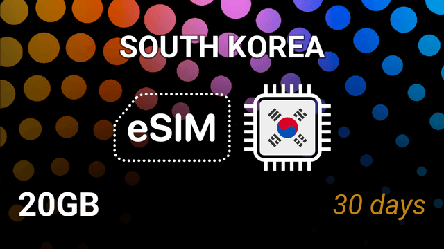 eSIM South Korea: 20GB Internet, 30 Days, LG U+ & SKTelecom