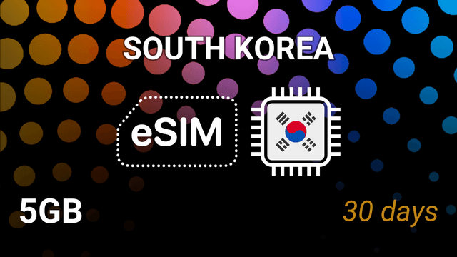 eSIM South Korea: 5GB Internet Plan, 30 Days, LG U+, SKTelecom