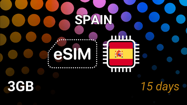 eSIM Spain: 3GB for 15 Days – Movistar, Orange, Vodafone, Yoigo