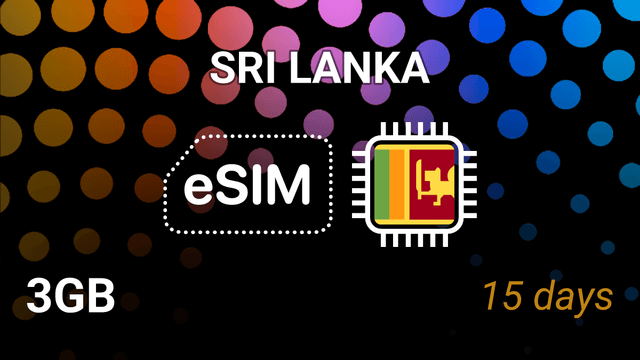 eSIM Sri Lanka: 3GB Internet, 15 Days, Mobitel 4G Tariff