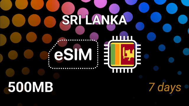 eSIM Sri Lanka: 500MB, 7 Days, Mobitel 4G Internet Plan