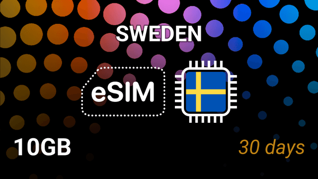 eSIM Sweden: 10GB Internet, 30 Days, 5G – 3, Tele2, Telenor, Telia