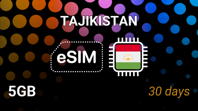 eSIM Tajikistan — 5GB Internet, 30 Days, ZET 4G, Mobile Tariff