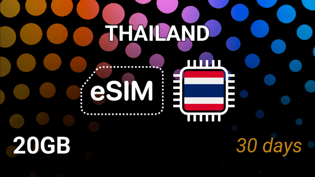 Thailand eSIM 20GB 30 Days – AIS, DTAC, TrueMove H Internet