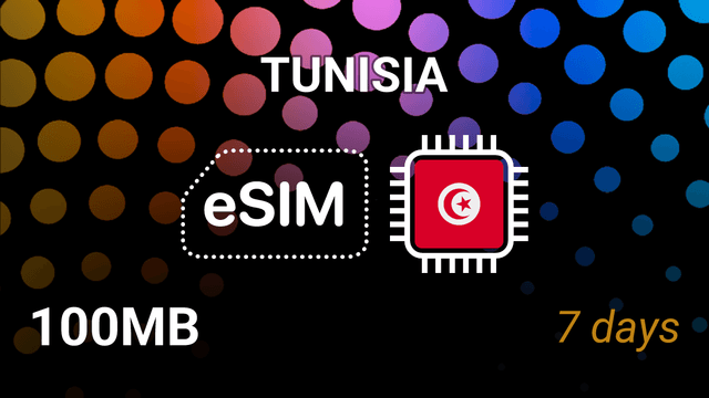 eSIM Tunisia: 100MB Internet, 7 Days, OOREDOO TN, 3G/4G