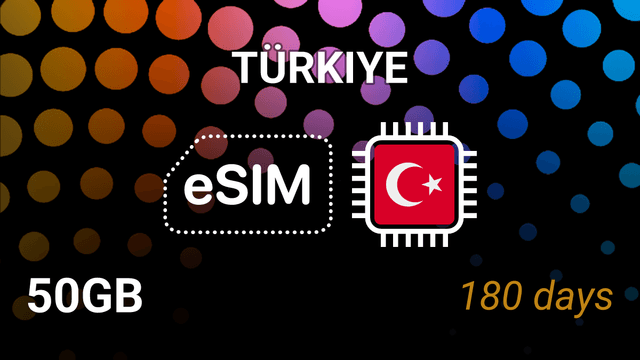eSIM Türkiye 50GB — Mobile Internet, Türk Telekom, 180 Days