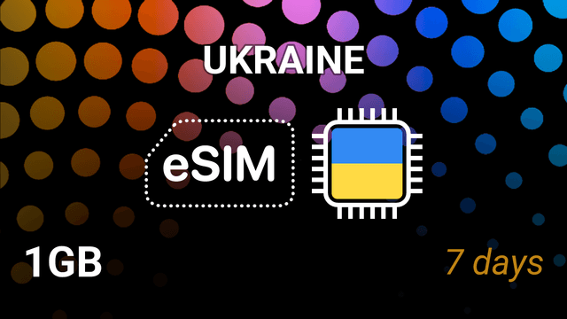 eSIM Ukraine: 1GB Internet, 7 Days, Kyivstar 4G Tariff