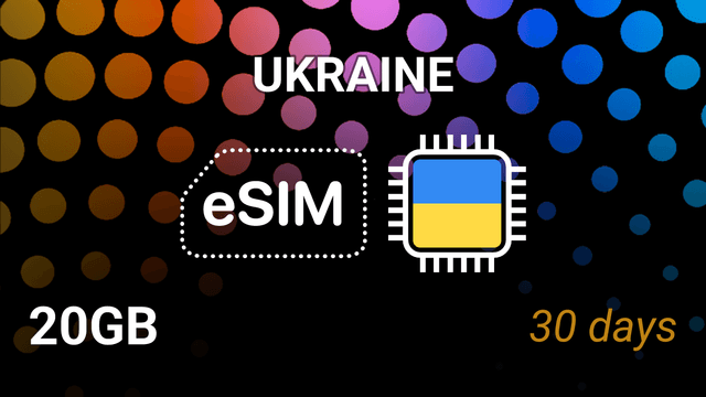 eSIM Ukraine: 20GB Internet, 30 Days, Kyivstar 4G