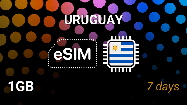 Uruguay eSIM: 1GB for 7 Days – Antel, Claro, Movistar