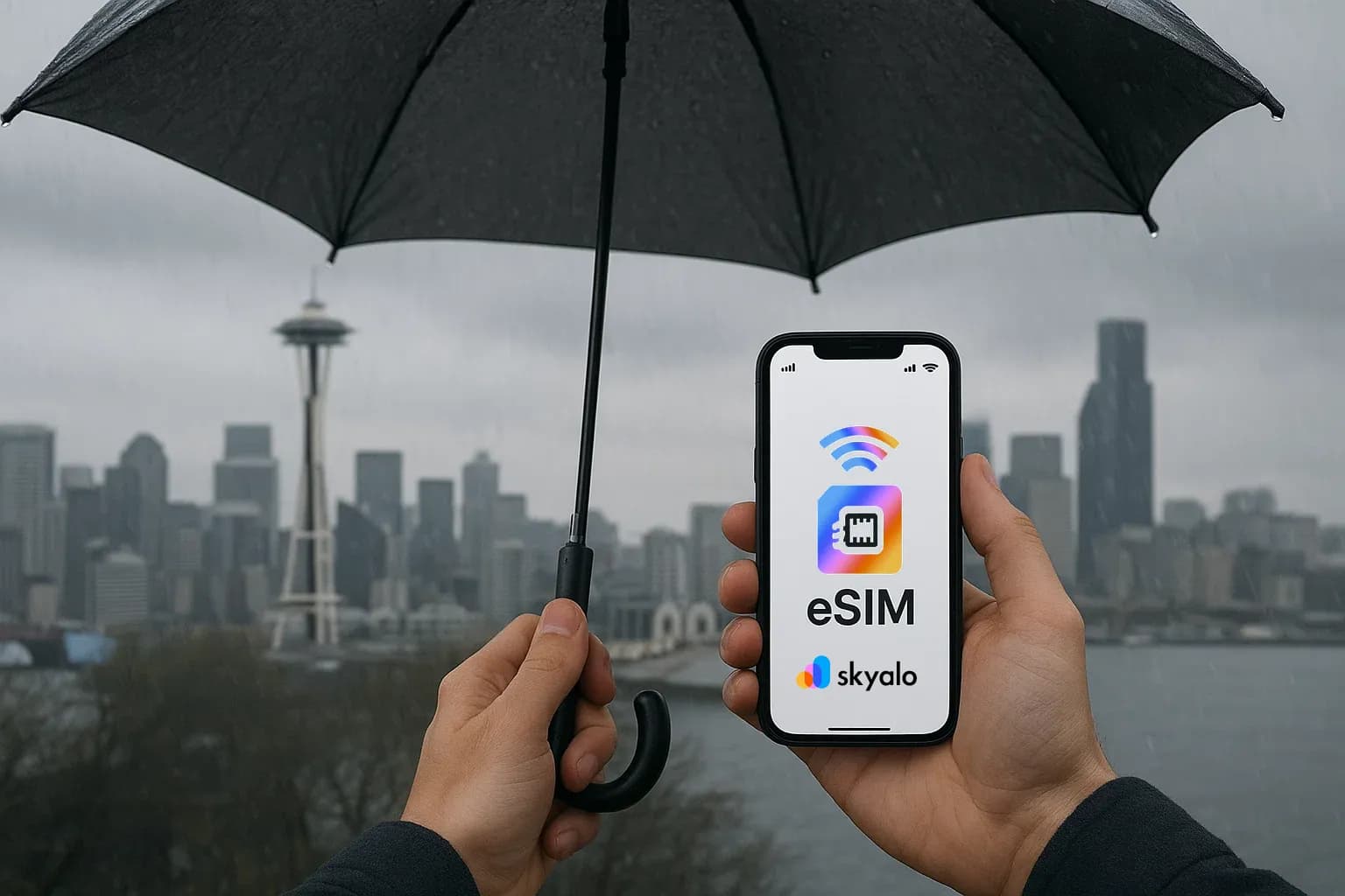 Seattle rain and eSIM signal