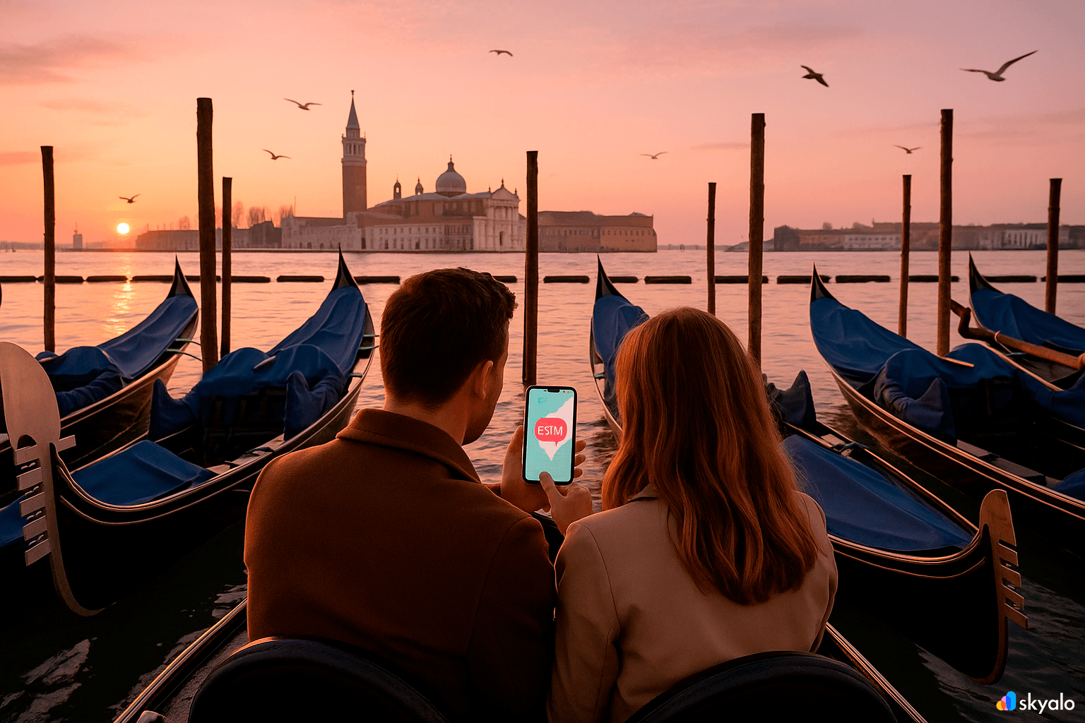 Canal map on the phone, gondolas bobbing at St. Mark’s — stay connected with eSIM