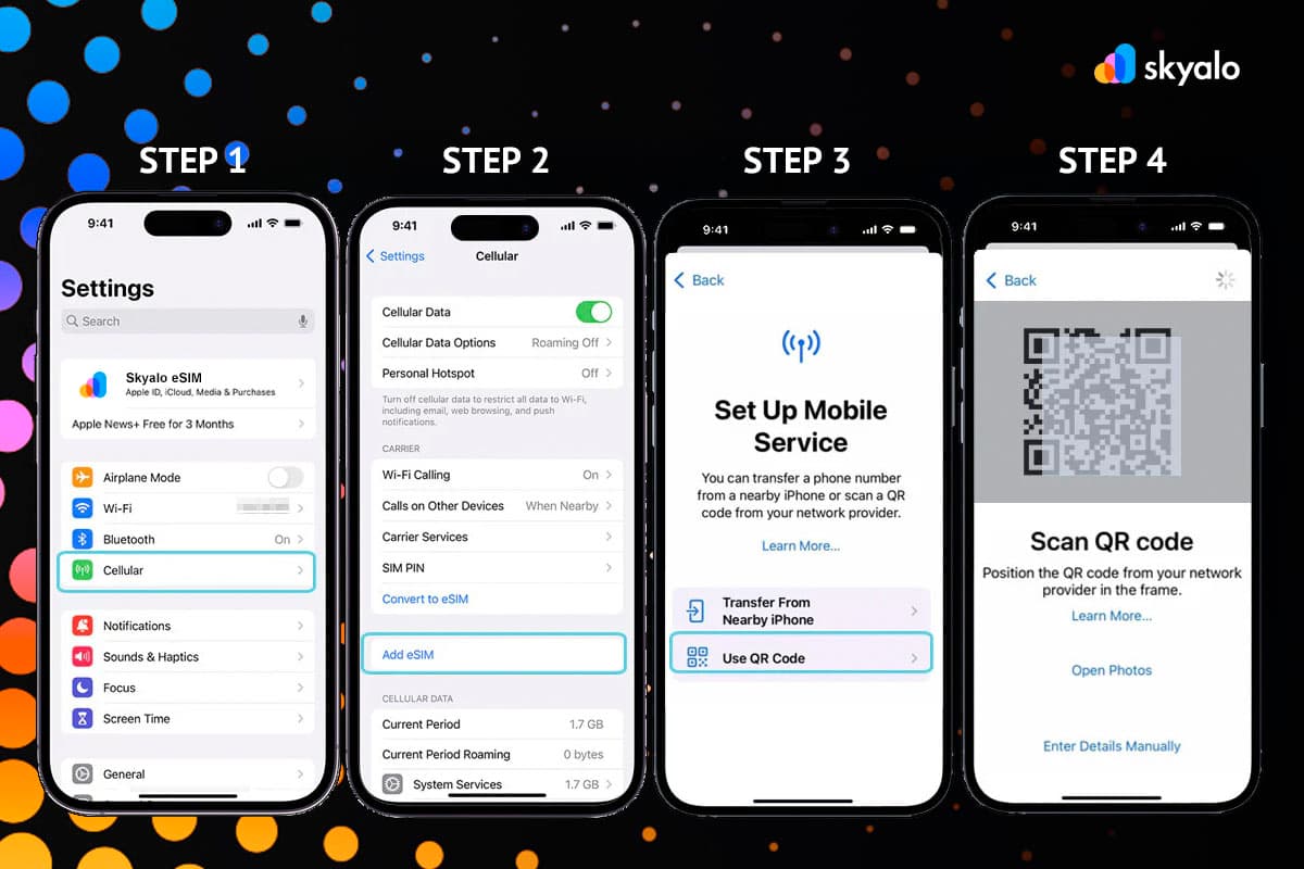 Adding an eSIM on iPhone takes less than a minute via Settings.