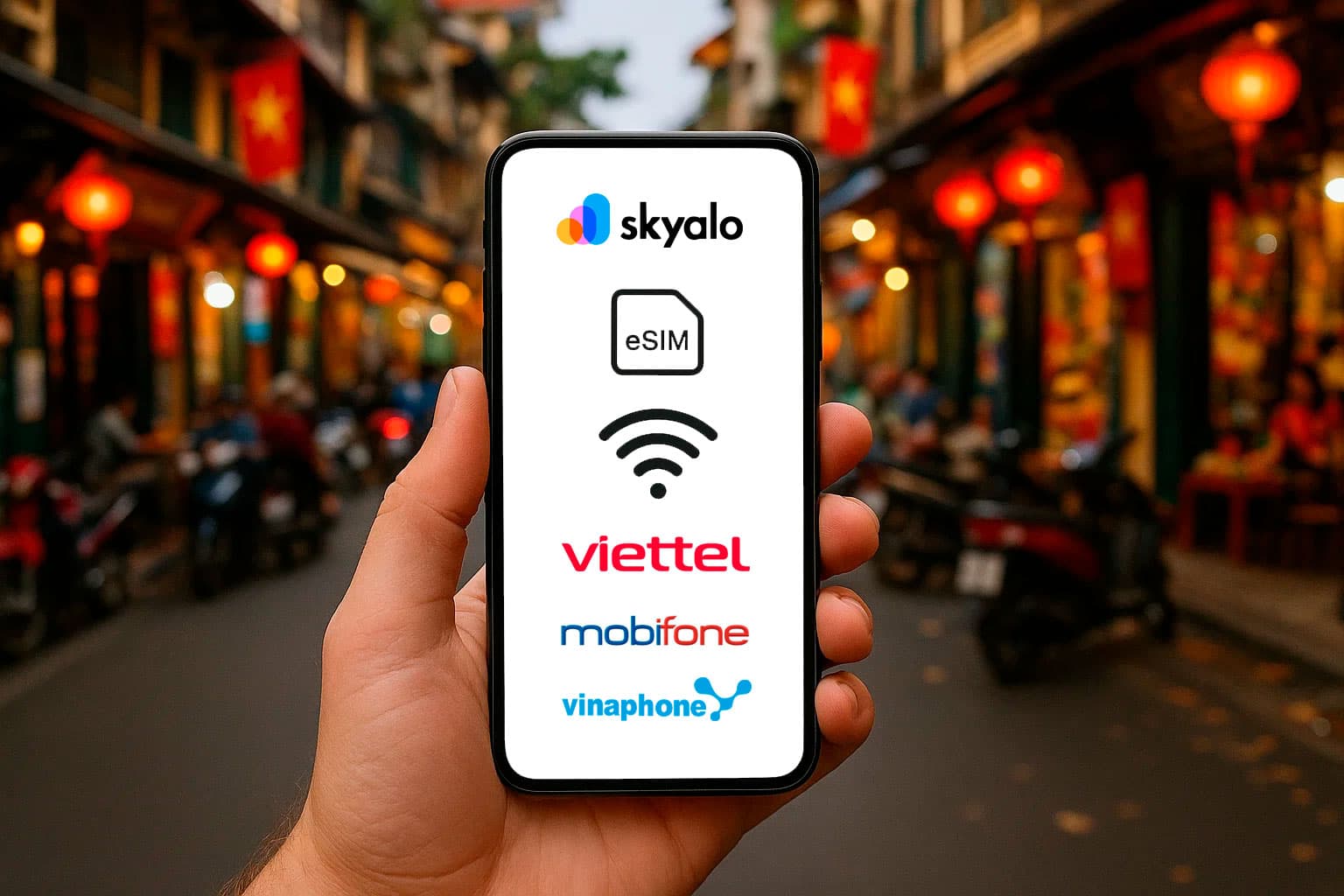 Stay connected anywhere in Vietnam with eSIM — supporting Viettel, Vinaphone, and Mobifone.