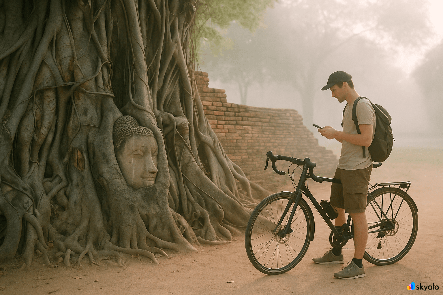  Cycling through Ayutthaya — maps and notes always at hand with eSIM