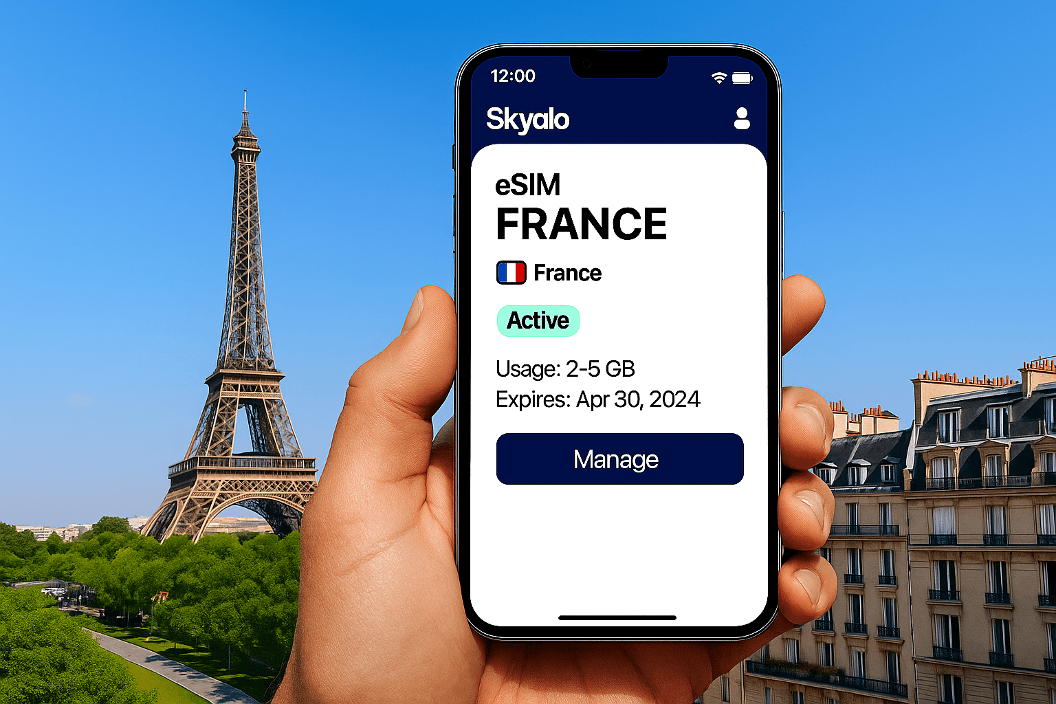 Stay online in France with Skyalo — no roaming, no queues, no hassle