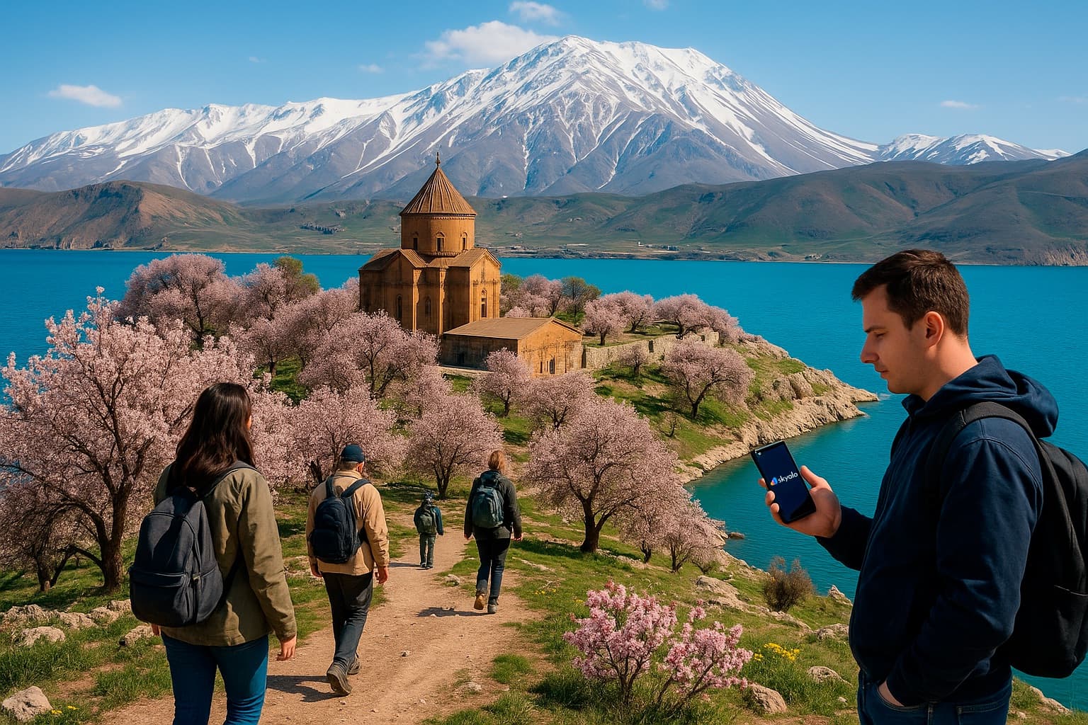 Akdamar Island on Lake Van — always online with Skyalo eSIM