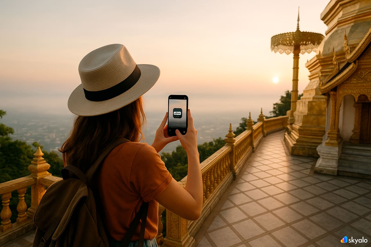 Pilt Doi Suthepilt — templite marsruut on eSIM-i abil salvestatud ja sünkroonitud