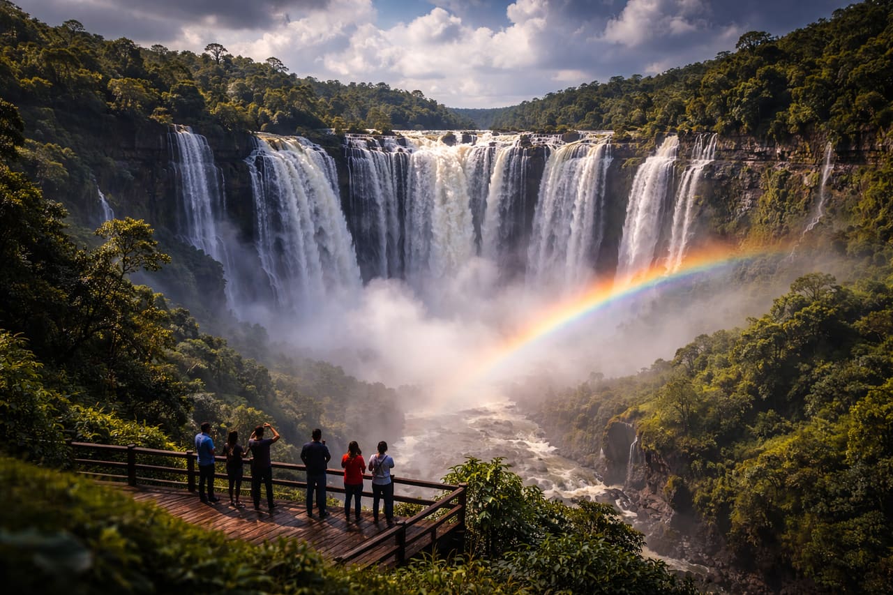 Cascate di Kalandula in Angola dal belvedere