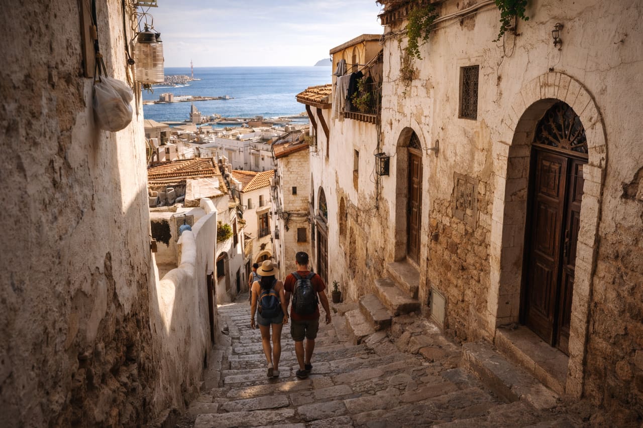 Casbah di Algeri con vista sul Mar Mediterraneo