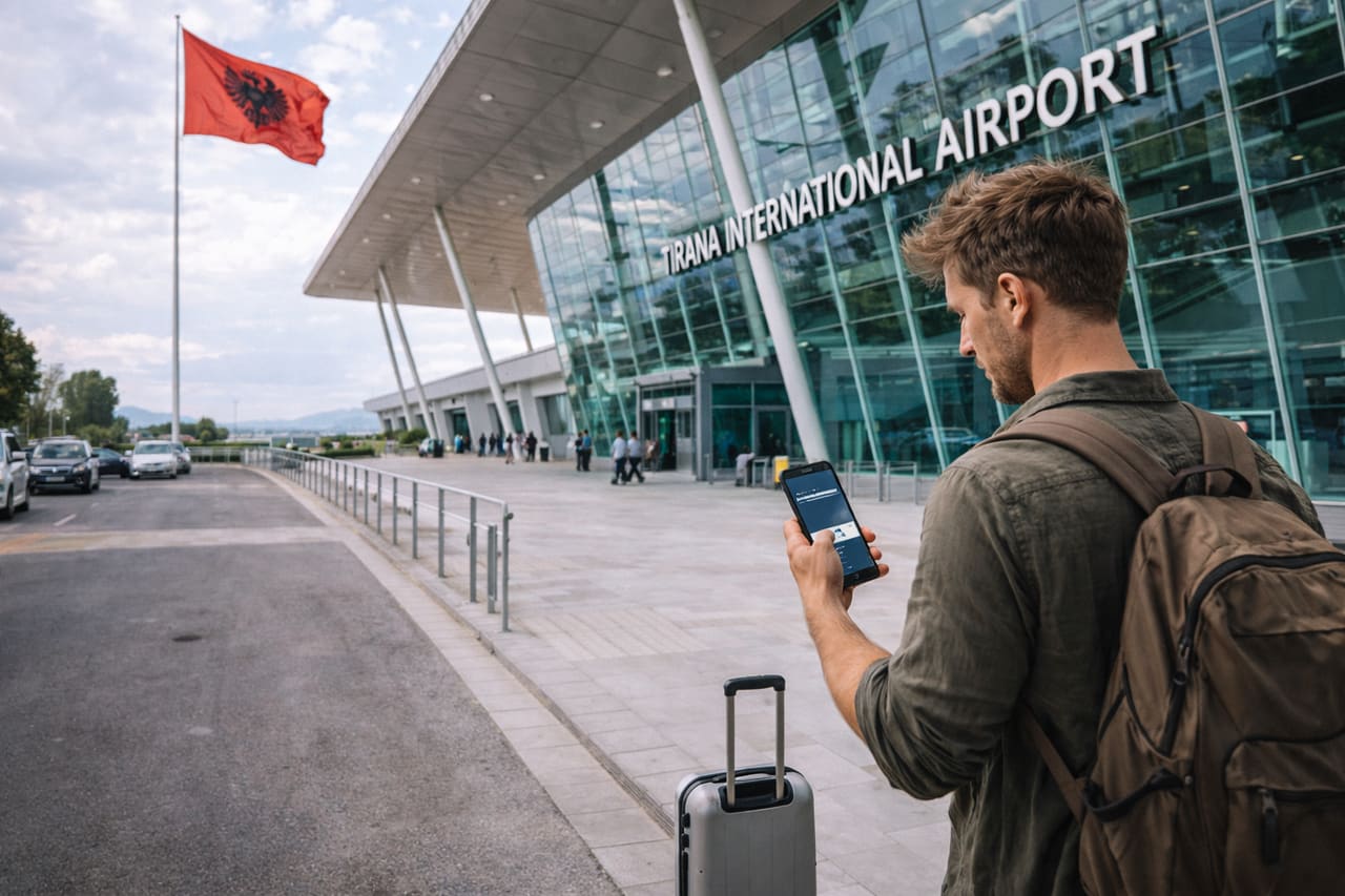 Viaggiatore in aeroporto