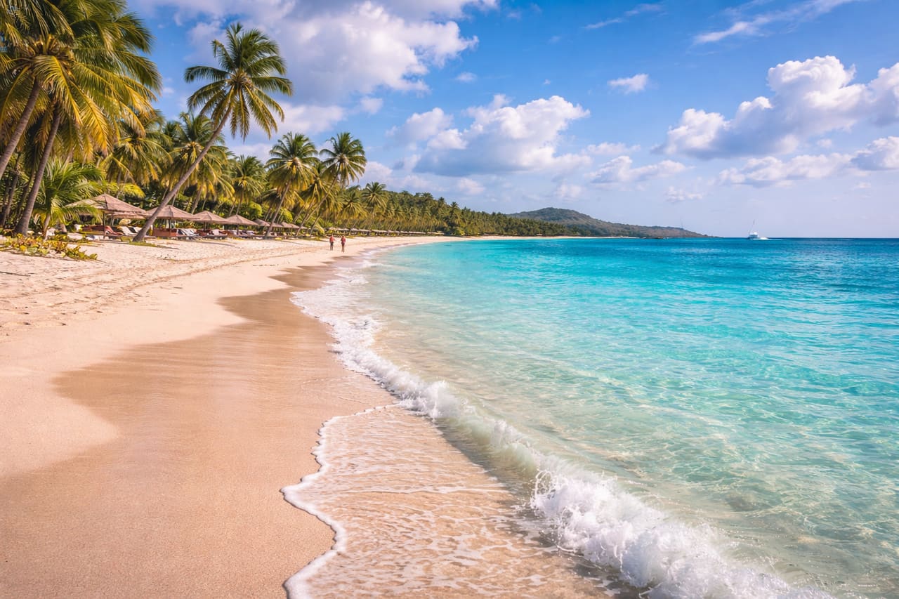 Dickenson Bay - spiaggia bianchissima con acqua turchese ad Antigua