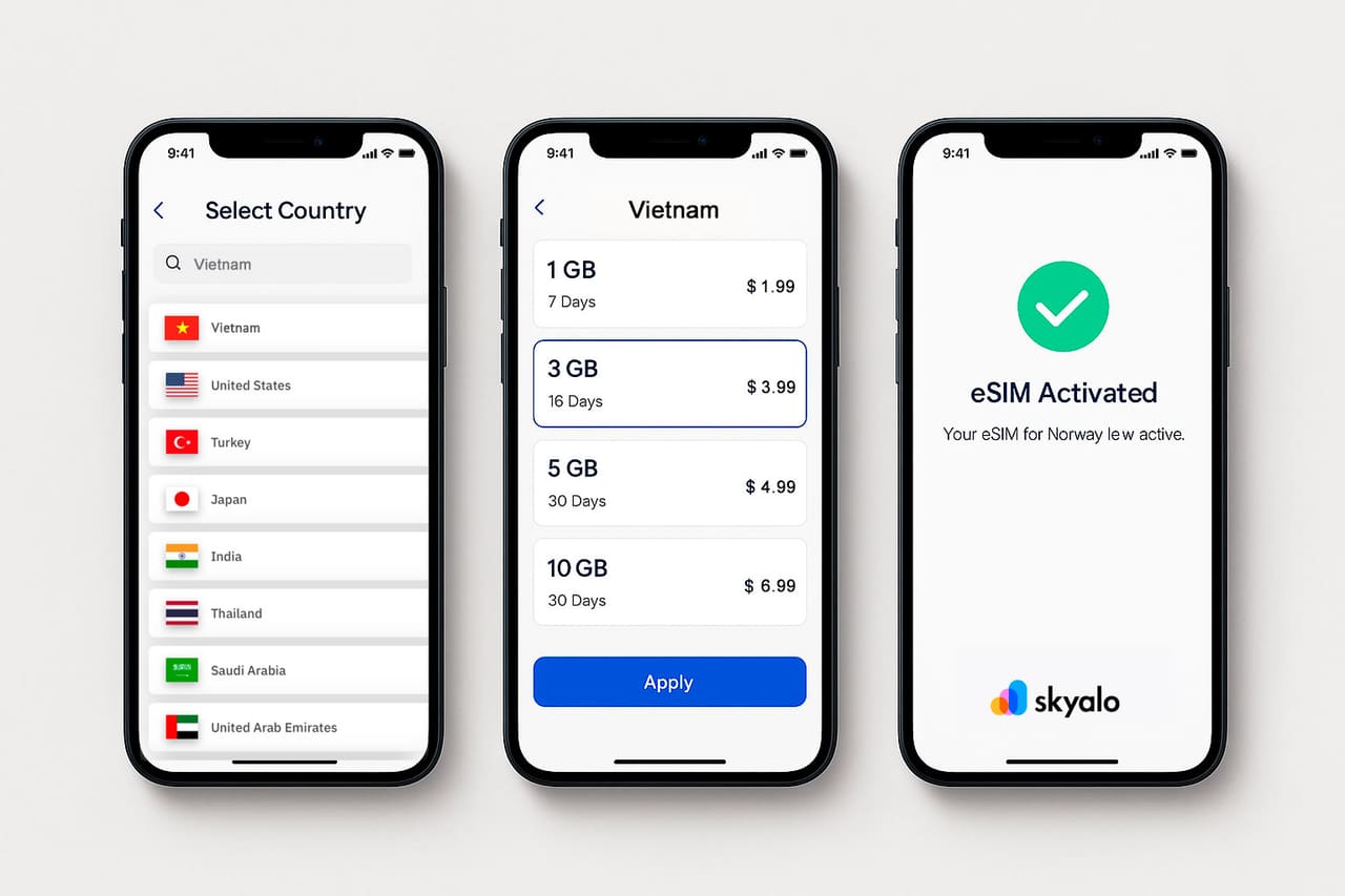 Configurazione eSIM rapida e connessione immediata appena atterri