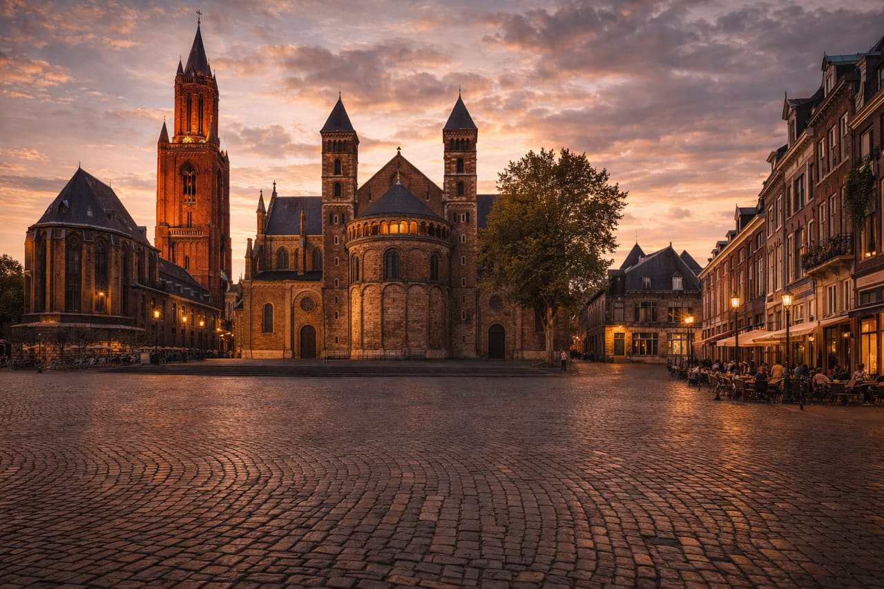 Il centro storico di Maastricht con la basilica